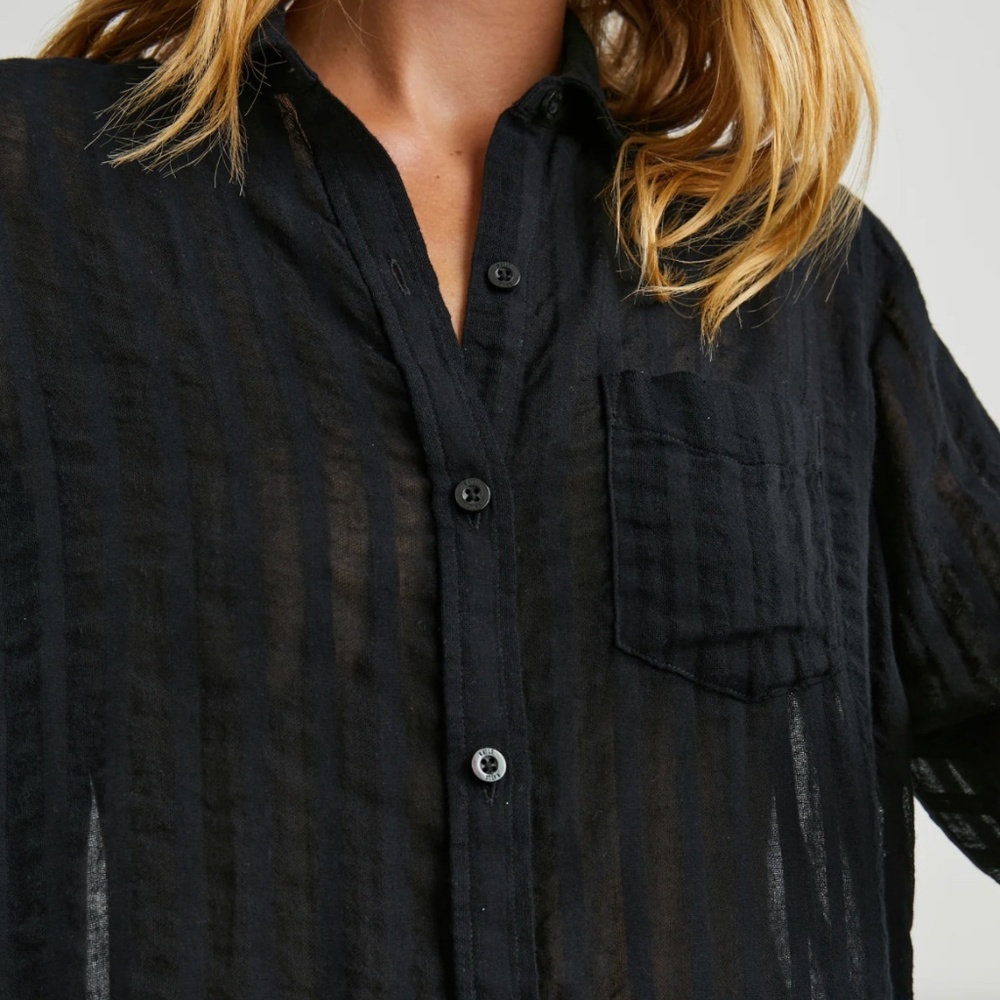 NEW Rails Charli Shirt β Black Shadow Stripe β Size Medium β NWT - Picture 3 of 15